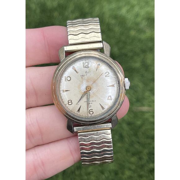 Mens Vintage Helbros Invincible Watch Running Mechanical Stretch - Picture 2 of 11